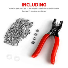 400pcs Prong Rings 9.5mm Buckle Buttons Metal Colour Pliers Snap Button Claw DIY Set Hand Pressure Plier Rivet Buckle Sew Tool