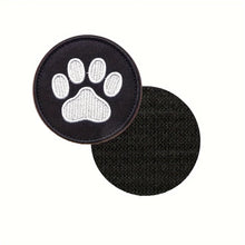 Black & White Paw Print Cute Pet Embroidered Velcros Patch Morale, Tactical Hook & Loop Fastener for Backpacks, Bags Military