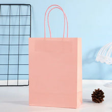 6 Pieces Colorful Gift Bags with Handles Candy Color Kraft Paper Bags for Wedding, Birthday, Party Supplies and Gifts