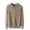 Autumn and Winter 100% Pure Cashmere Cardigan Men's Hoodie Zipper Thick Sweater Loose Plus Size Wool Knitted Sweater Coat