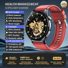 2025 New NFC+ECG+PPG Health Smart Watch BMI Fat Heart Rate Blood Pressure Watch 380mAh BT Call IP68 Waterproof Sports Bracelet