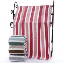 2pcs/set, Hand Towel Bath Towel Absorbent Striped Pattern Quick Drying Bath Towel Face Towel Beach Towel Bathroom Accessories
