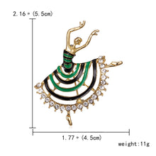RINHOO Gymnastics Flower Dancer Crystal Brooches for Women Cute Pin Bijouterie High Quality Corsage Fashion Wedding Jewelry