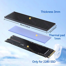 RAGEER M.2 Solid State Drive Heat Sink Aluminum Alloy M.2 2280 SSD Cooler with Thermal Pad，for 2280 Drives