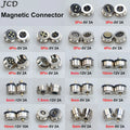 JCD 1Pair 2/3/4/5/6/Pin Male Female Waterproof Round Shape Magnet Suction Spring Pogo Pin DC Power Charging Magnetic Connector ﻿