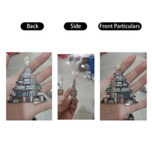 Christmas Ornament Creative Book Tree 2D Flat Acrylic Christmas Decoration Car Ornament Festive Holiday Home Decor