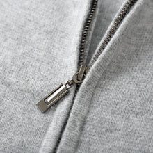 Abrigo de punto con capucha y cremallera para hombre, jersey grueso de 100% lana merina, cárdigan de manga larga para otoño e invierno, ropa de hombre