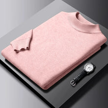 New Men's Solid Color Pullover Sweaters Half Turtleneck Long Sleeve Solid Color Breathable Streetwear Autumn Knitted Sweater Men