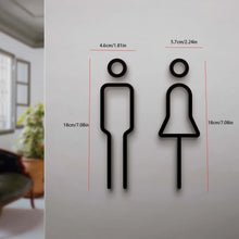 Funny Bathroom Signs for Men Women Creative 2D Flat Restroom Door Decor Restaurant Hotel Cafe Toilet Signage Wall Sticker