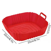 Reusable Silicone Air Fryer Liner Square 22cm Non-Stick Air Fryer Basket With Handles Silicone Oven Baking Tray Accessories