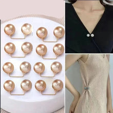 Colorful Pearl Brooch Waist Fixer Pins For Loose Jeans Dress Clothing Shiny Pearl Gem Curtain Fixing Pin Safety Beautiful Brooch