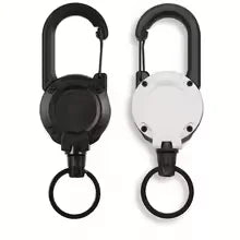 1Pcs Retractable Badge Reel Heavy Duty Clip Carabiner Keychain Portable Extendable Key Holder for Men Outdoor Bag Accessorie