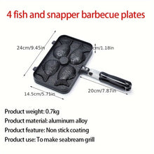 Taiyaki Fish Shape Waffle Maker Aluminum Alloy Double-Sided Uncoated 6-Cavity Mold Pan for Snacks Cakes Non-Stick Surface