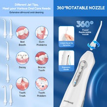 D52 Portable Cordless Water Flosser USB Rechargeable Water Jet Floss Tooth Pick 6 Jet Tip 300ml 3 Modes Teeth Clean for Travel