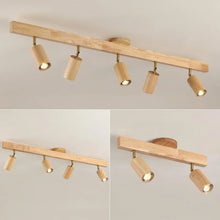 2025 Nordic Walnut Wood Ceiling Chandelier For Living Room Dining Room Aisle Entrance Corridor Lamps With Spotlights For Wall Pi