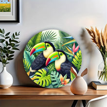 Round Wooden Bird Wall Plaque, 20cm Vintage Print for Home and Garden Decor - image 2