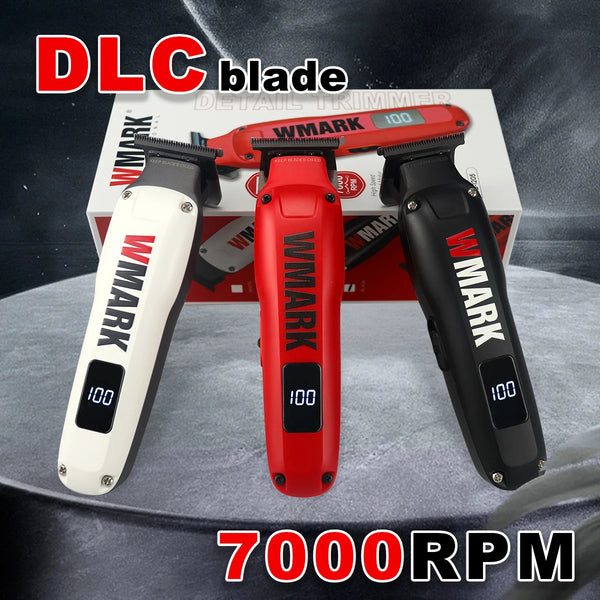WMARK NG-1205 Hair Trimmer for Men DLC T-Blade 7000RPM LCD Display Finishing Machine Cordless Low Noise Professional Barber