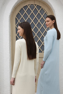 AP SS26 Women Rib Maxi Dress Comfortable Long Sleeve Lady Clothing Elegant