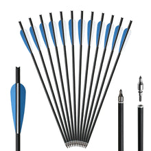 6/12PCS 20 Inch Crossbow Arrow Black Crescent Nock Mixed Carbon Arrows Outdoor Hunting Games for 250LB Crossbow