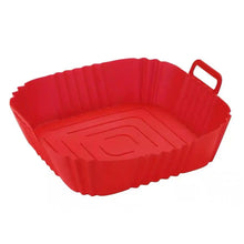 Revestimiento de silicona reutilizable para freidora de aire cuadrado de 22 cm, cesta antiadherente para freidora de aire con asas, accesorios de bandeja para hornear de silicona