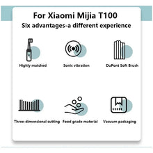 12PCS For XIAOMI MIJIA T100 Replacement Brush Heads Sonic Electric Toothbrush Vacuum DuPont Soft Bristle Suitable Nozzles