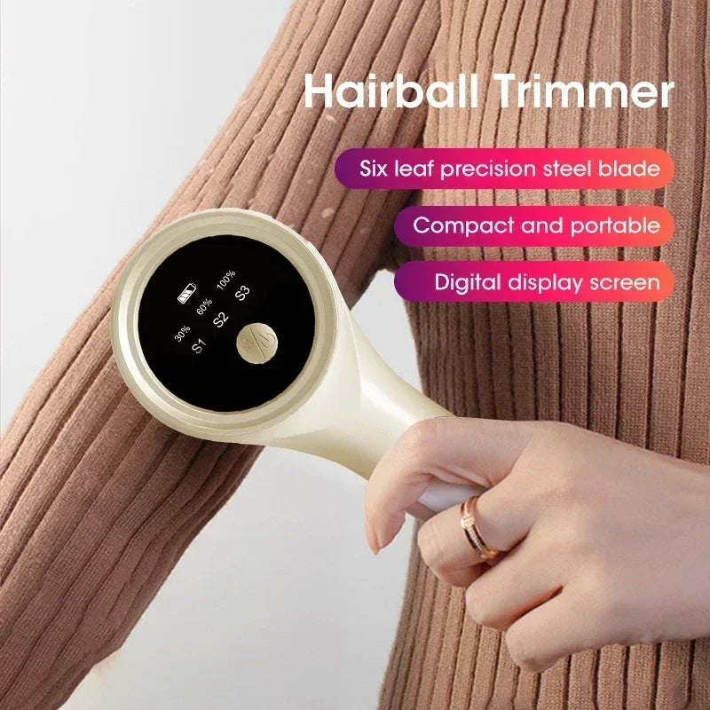 Rechargeable Electric Fabric Shaver with LED Display, Portable Lint/Fuzz/Pill Remover for Clothes/Home Textile, Winter Essential