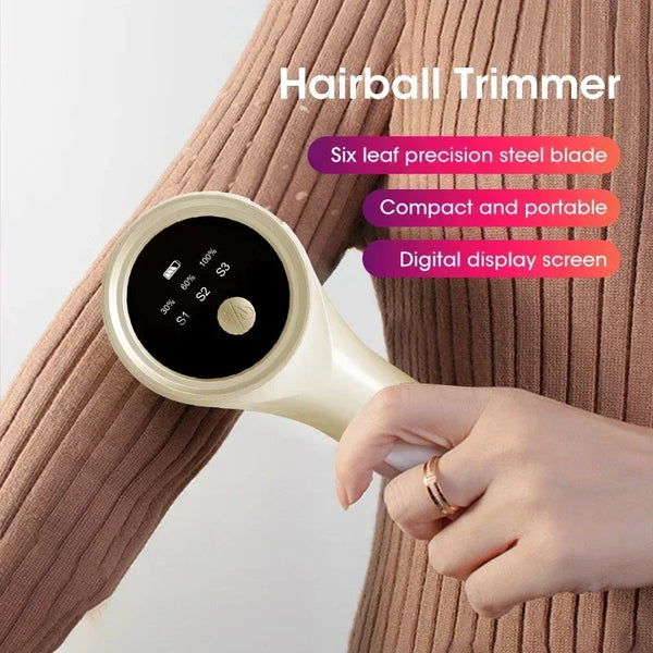 Rechargeable Electric Fabric Shaver with LED Display, Portable Lint/Fuzz/Pill Remover for Clothes/Home Textile, Winter Essential