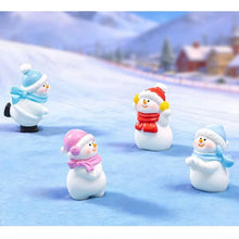 Christmas Decorations Skiing Snowman Figurines Mini Winter Snowman Ornaments DIY Micro Landscape Snow Scene Decor Xmas Gift
