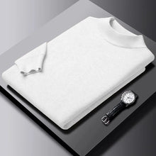 New Men's Solid Color Pullover Sweaters Half Turtleneck Long Sleeve Solid Color Breathable Streetwear Autumn Knitted Sweater Men