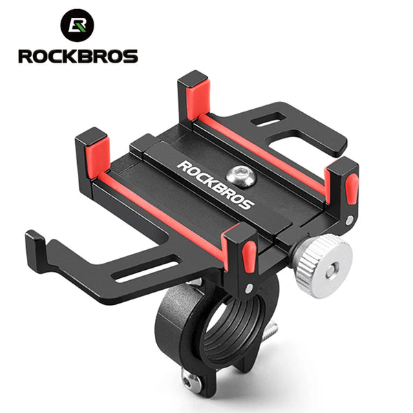 Soporte para teléfono de motocicleta y bicicleta eléctrica ROCKBROS, soporte de aleación de aluminio CNC, soporte mecánico para teléfono de bicicleta con cinco garras